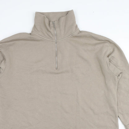 H&M Womens Beige Cotton Pullover Sweatshirt Size S Pullover