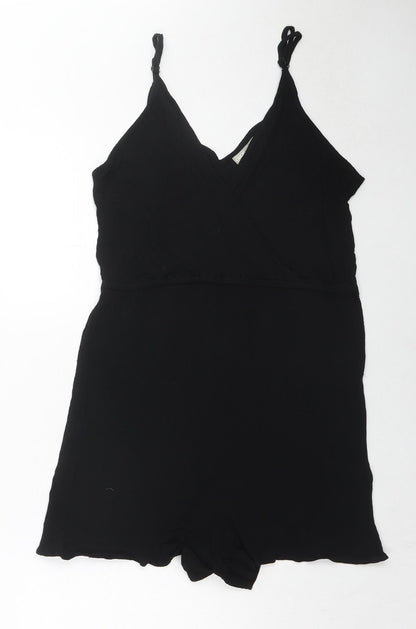ASOS Womens Black Viscose Playsuit One-Piece Size 8 L3 in Pullover