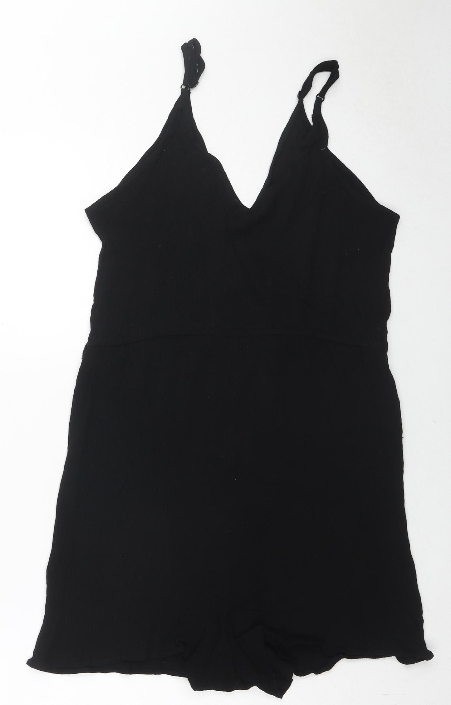 ASOS Womens Black Viscose Playsuit One-Piece Size 8 L3 in Pullover