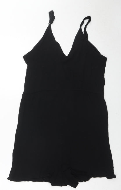ASOS Womens Black Viscose Playsuit One-Piece Size 8 L3 in Pullover
