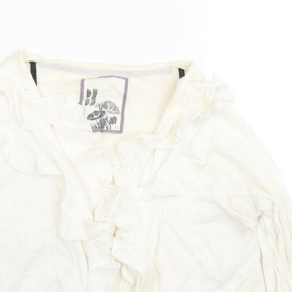 Womens UK Size 12 Debenhams Ivory Cardigan Jumper