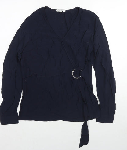 Womens UK Size 12 Warehouse Blue Basic Blouse