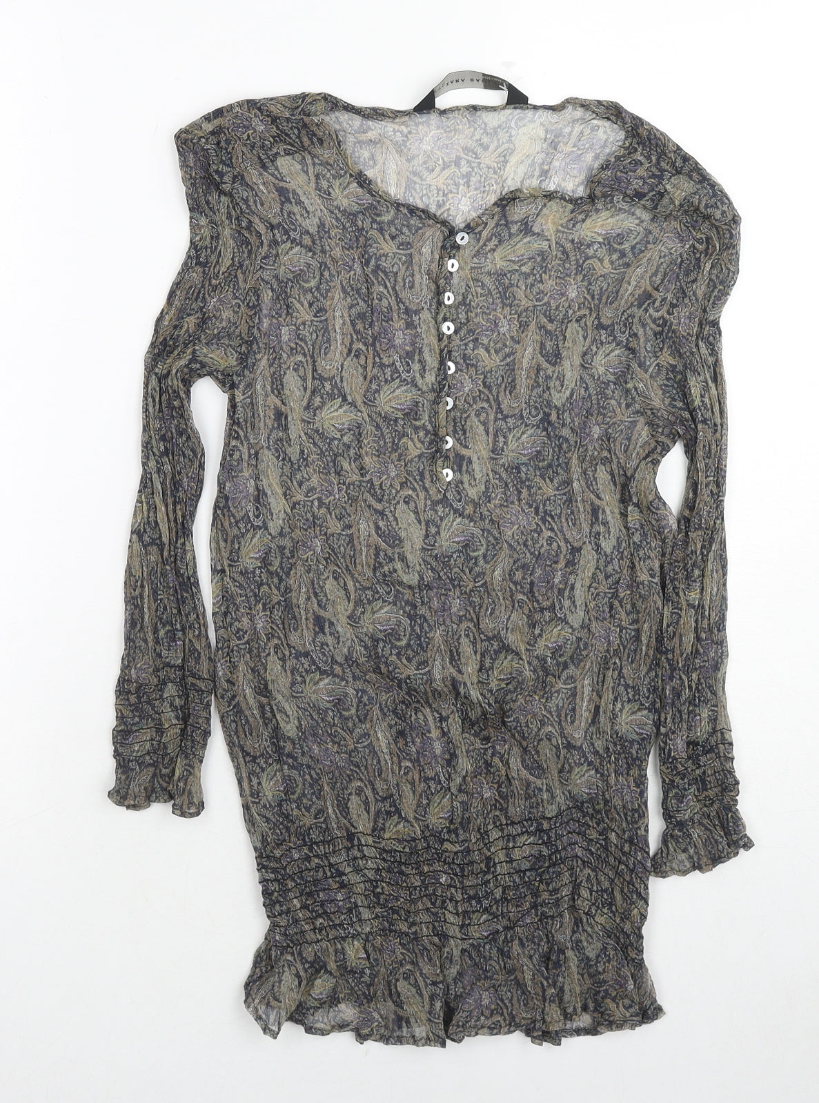 Womens UK Size M Zara Grey Tunic Blouse