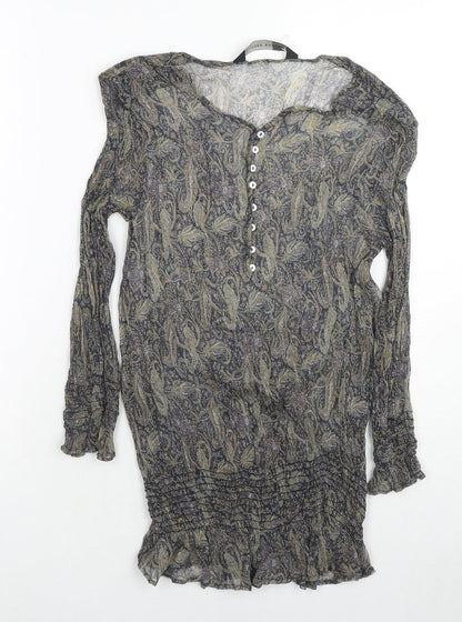 Womens UK Size M Zara Grey Tunic Blouse