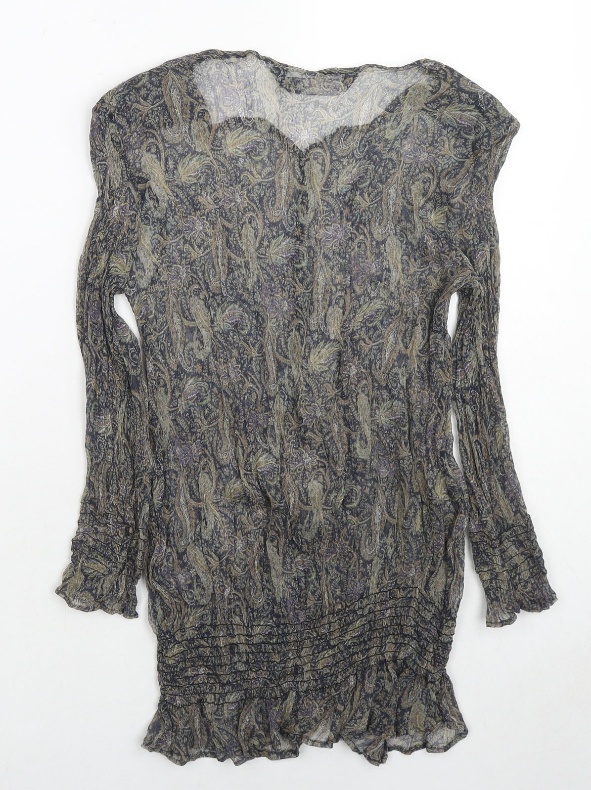 Womens UK Size M Zara Grey Tunic Blouse