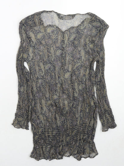 Womens UK Size M Zara Grey Tunic Blouse