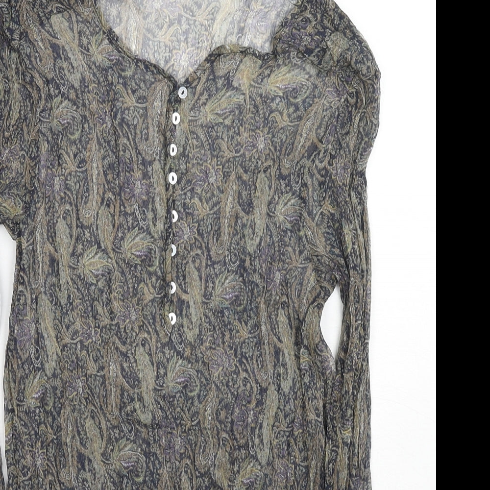 Womens UK Size M Zara Grey Tunic Blouse
