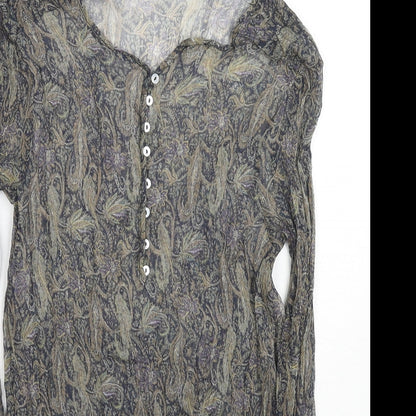 Womens UK Size M Zara Grey Tunic Blouse