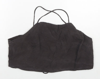 Womens UK Size L H&M Brown Cropped Tank
