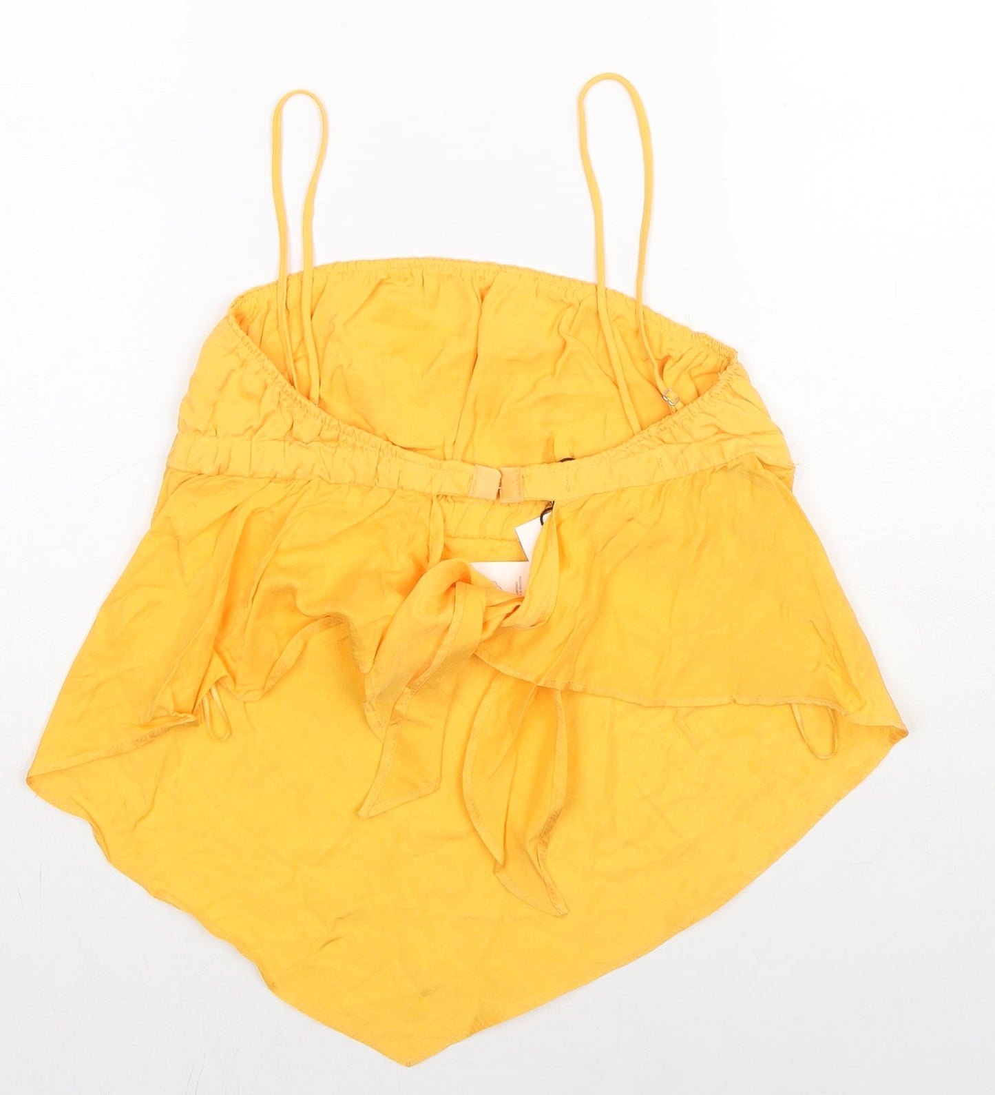 Womens UK Size M Zara Yellow Basic Tank