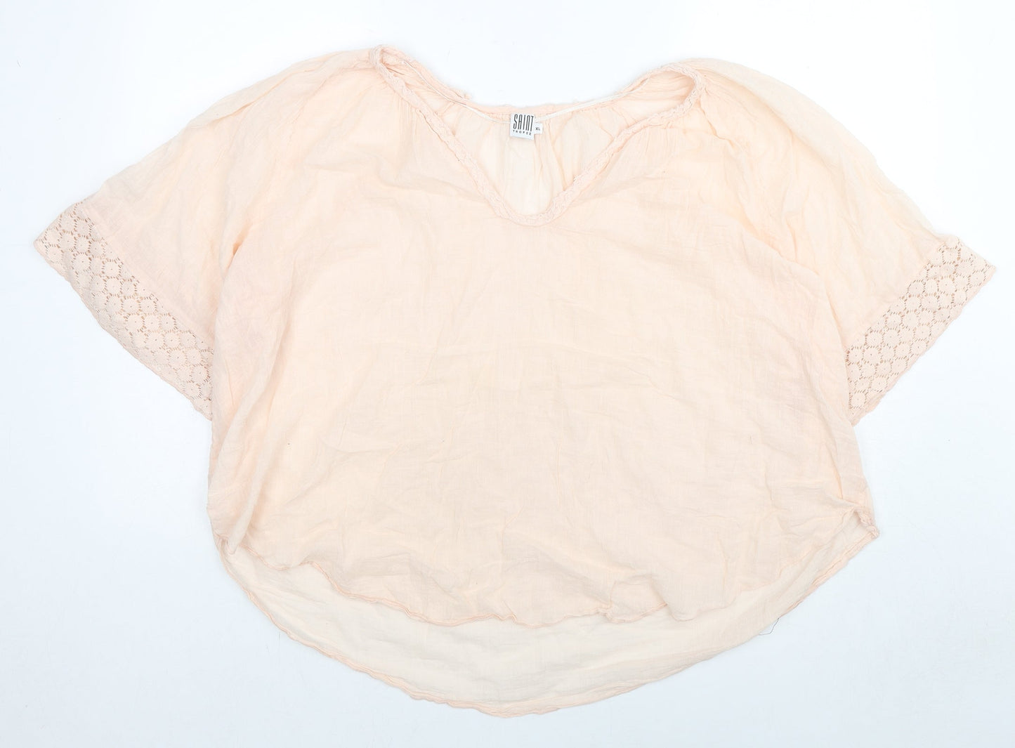 Womens UK Size XL Saint Tropez Clothing Beige Basic Blouse