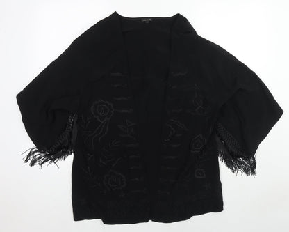 Womens UK Size 8 River Island Black Kimono Blouse
