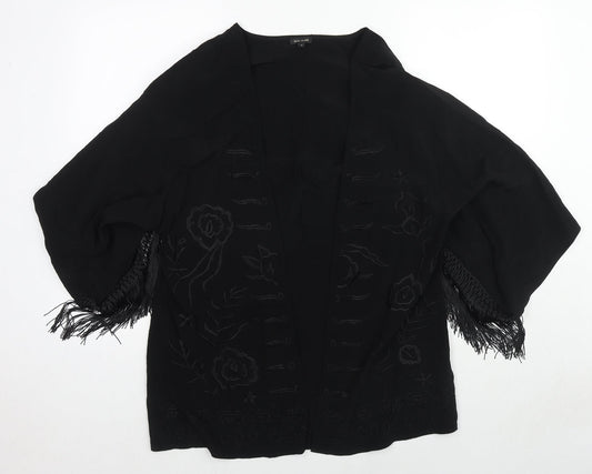 Womens UK Size 8 River Island Black Kimono Blouse
