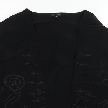 Womens UK Size 8 River Island Black Kimono Blouse