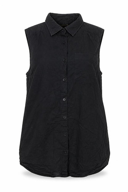 Womens UK Size 12 Golddigga Black Basic Button-Up