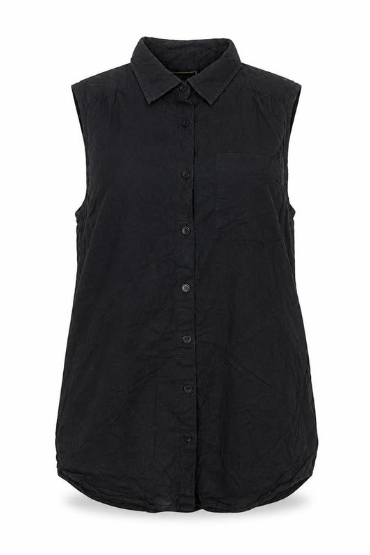 Womens UK Size 12 Golddigga Black Basic Button-Up