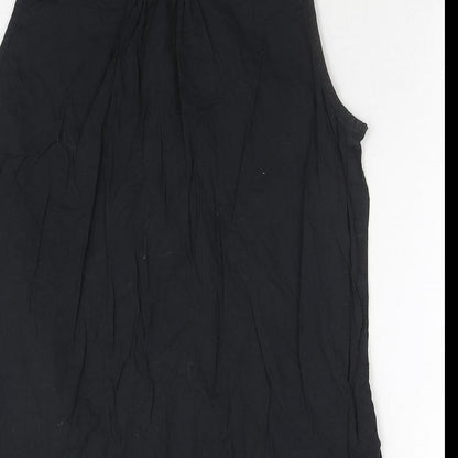 Womens UK Size 12 Golddigga Black Basic Button-Up