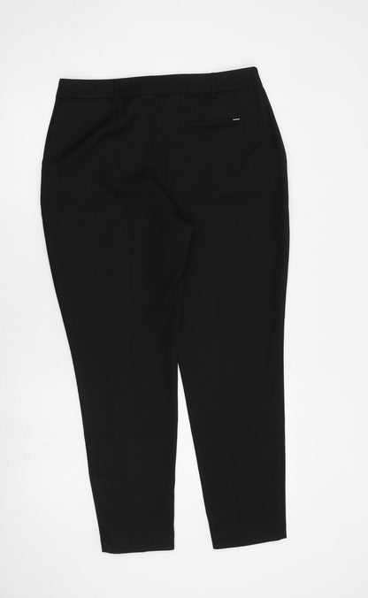 Womens UK Size 12 Dorothy Perkins Regular Fit Dress Pants Black Trousers