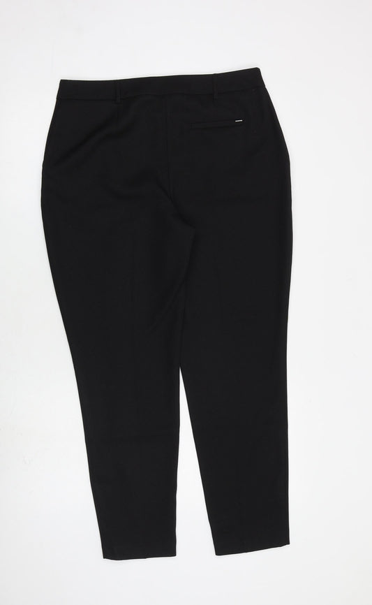 Womens UK Size 12 Dorothy Perkins Regular Fit Dress Pants Black Trousers