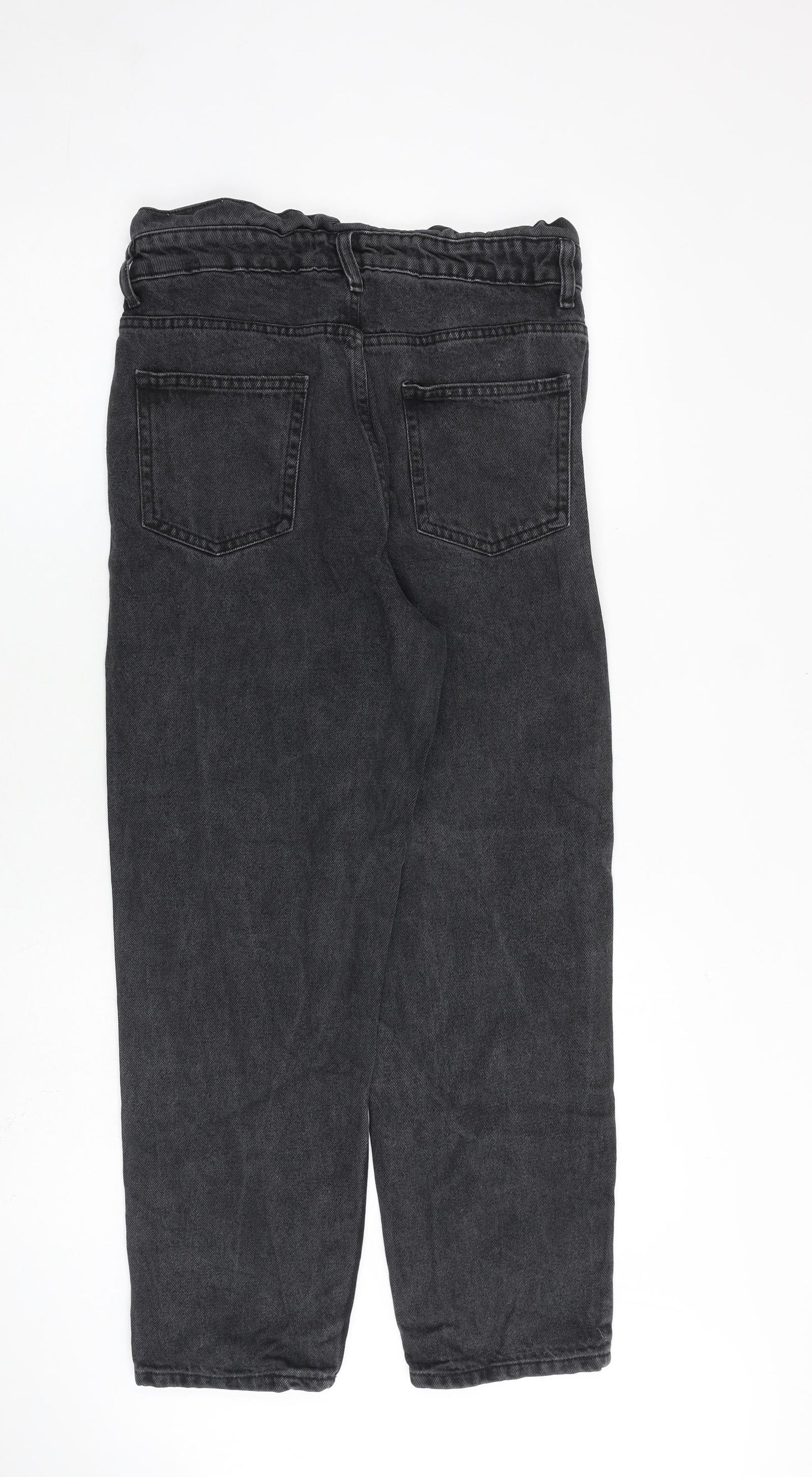 Denim & Co. Womens Grey Cotton Tapered Jeans Size 10 L26 in Regular Zip