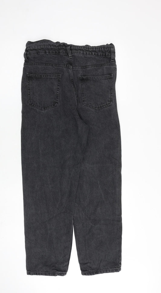 Denim & Co. Womens Grey Cotton Tapered Jeans Size 10 L26 in Regular Zip