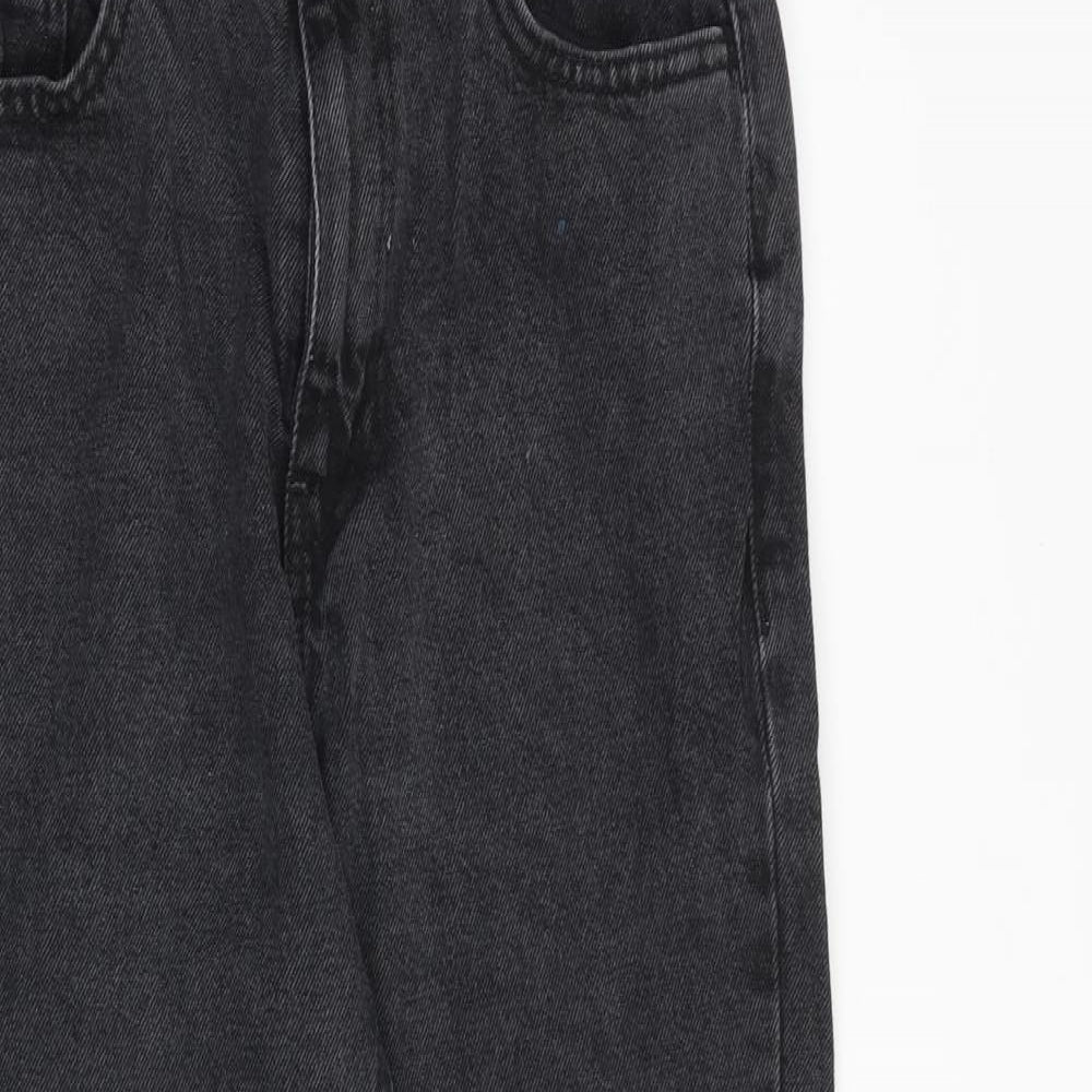 Denim & Co. Womens Grey Cotton Tapered Jeans Size 10 L26 in Regular Zip