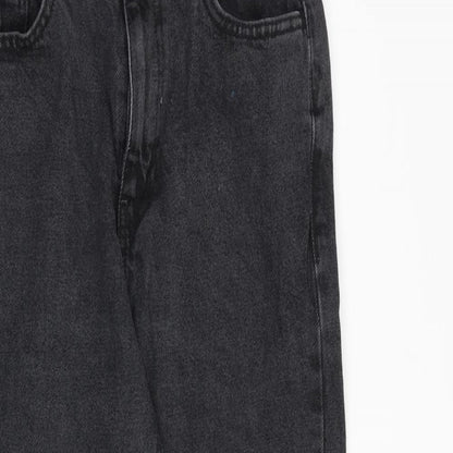 Denim & Co. Womens Grey Cotton Tapered Jeans Size 10 L26 in Regular Zip