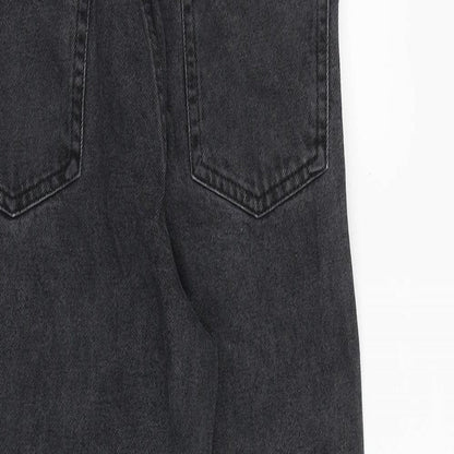 Denim & Co. Womens Grey Cotton Tapered Jeans Size 10 L26 in Regular Zip