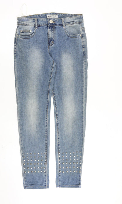 BS jeans Womens Blue Cotton Skinny Jeans Size 8 L31 in Regular Zip