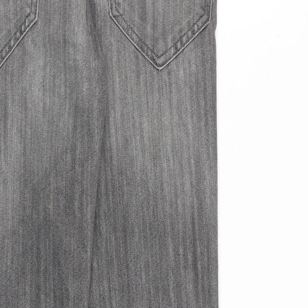 Denim & Co. Mens Grey Cotton Straight Jeans Size 28 in L30 in Slim Button