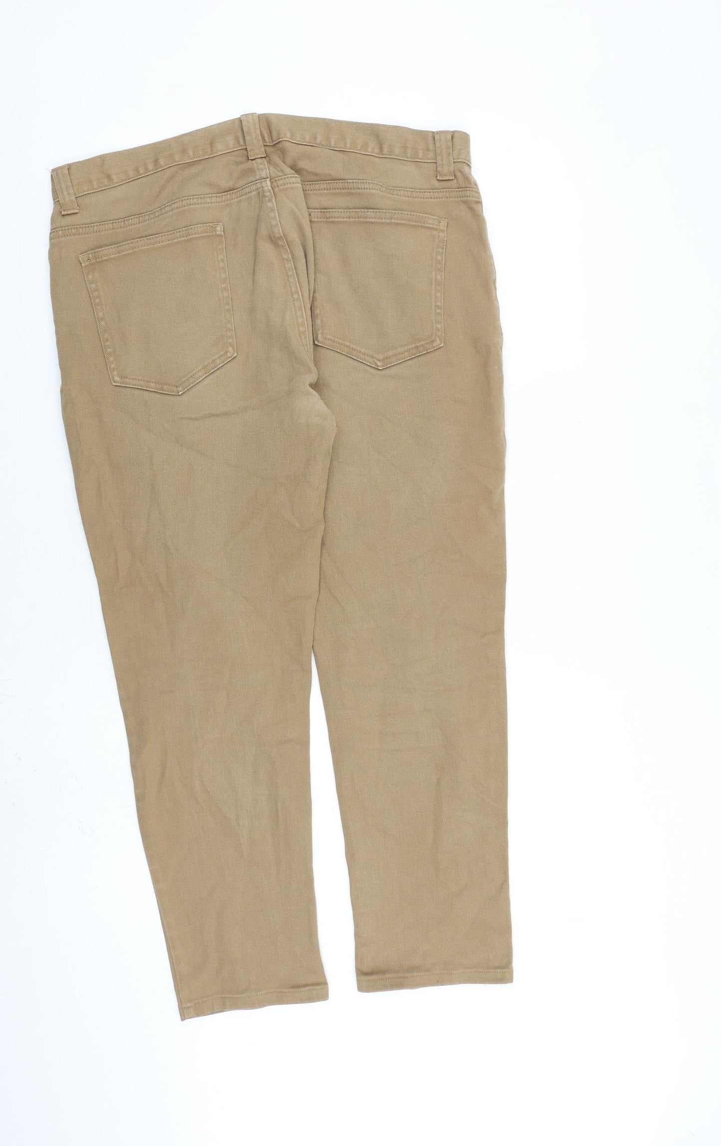 Denim & Co. Mens Brown Cotton Straight Jeans Size 34 in L30 in Slim Zip