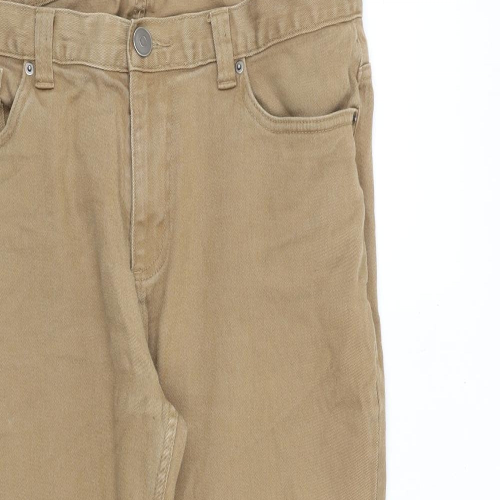 Denim & Co. Mens Brown Cotton Straight Jeans Size 34 in L30 in Slim Zip