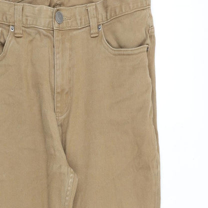 Denim & Co. Mens Brown Cotton Straight Jeans Size 34 in L30 in Slim Zip