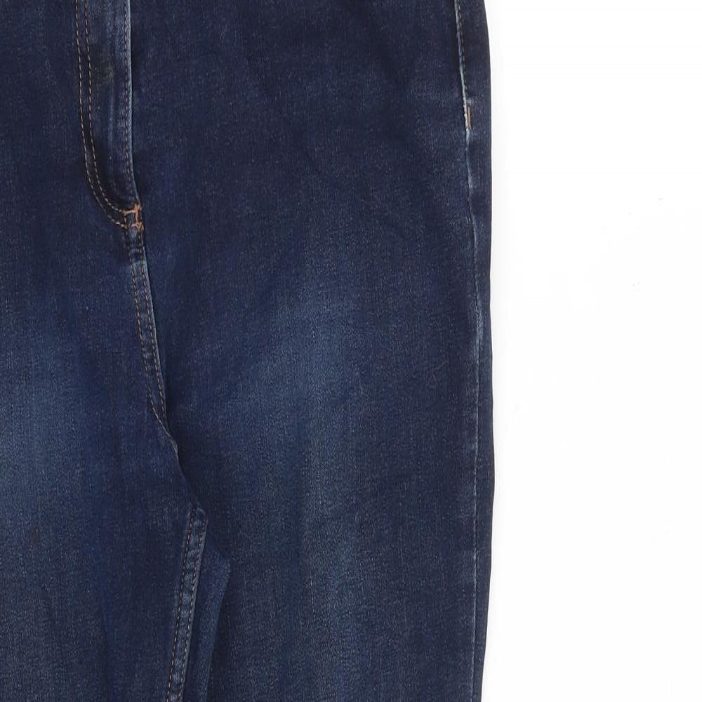 NEXT Womens Blue Cotton Skinny Jeans Size 12 L25 in Slim Zip