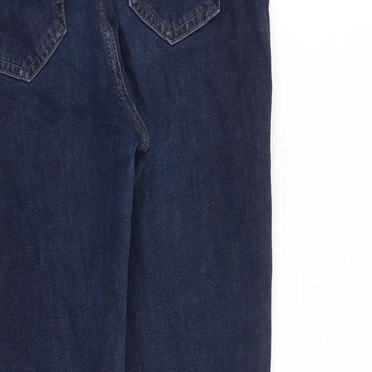 NEXT Womens Blue Cotton Skinny Jeans Size 12 L25 in Slim Zip