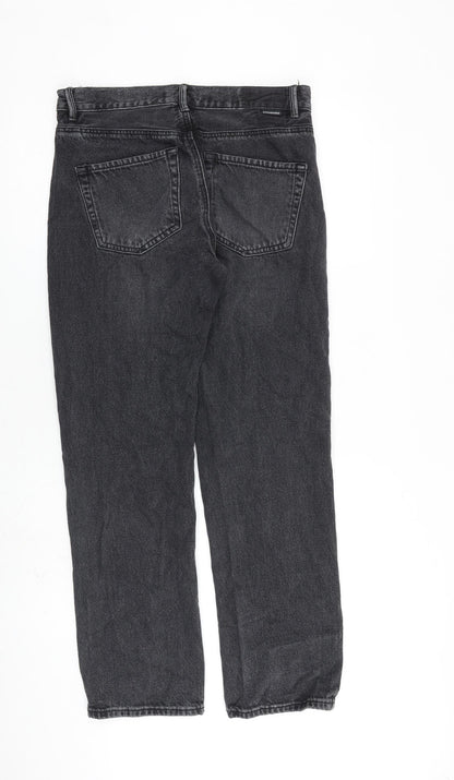 Womens UK Size 12 Stradivarius Regular Fit Straight Grey Jeans