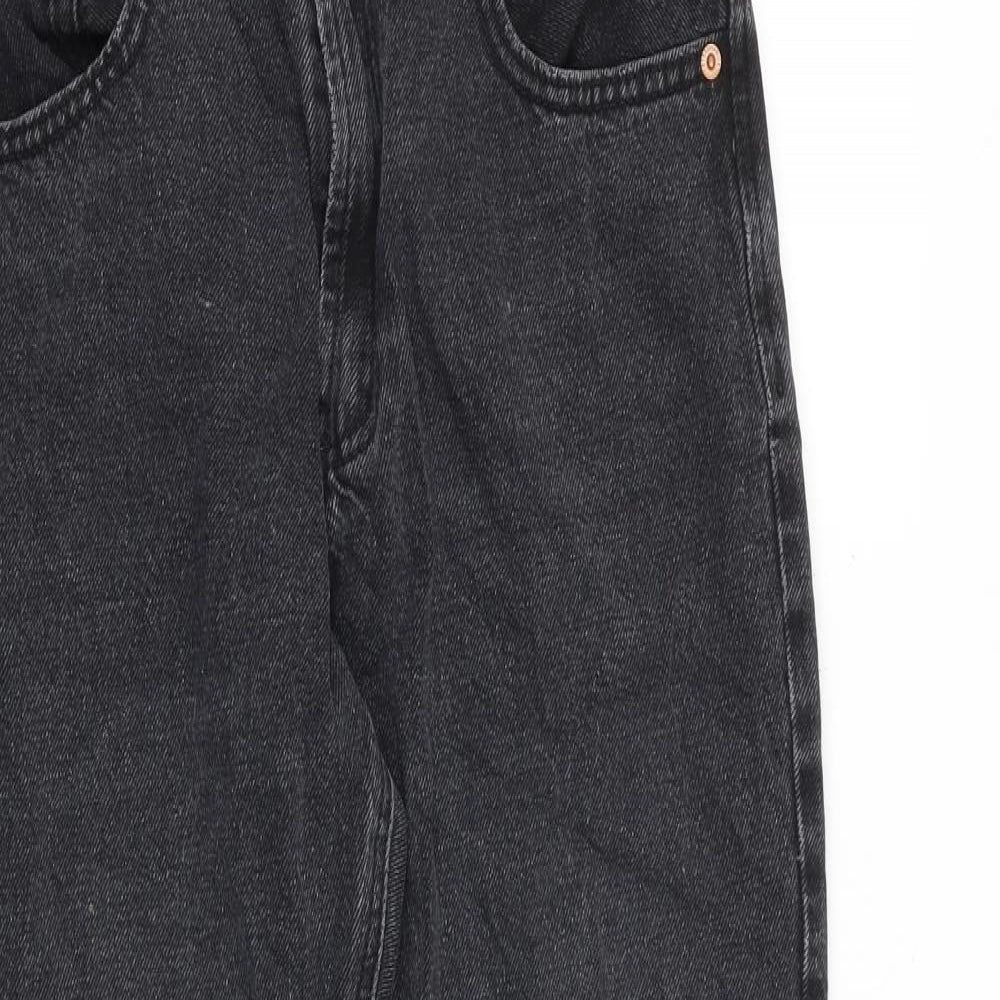 Womens UK Size 12 Stradivarius Regular Fit Straight Grey Jeans