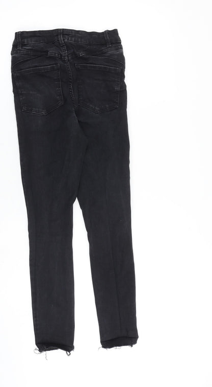 New Look Womens Black Cotton Skinny Jeans Size 8 L26 in Slim Zip