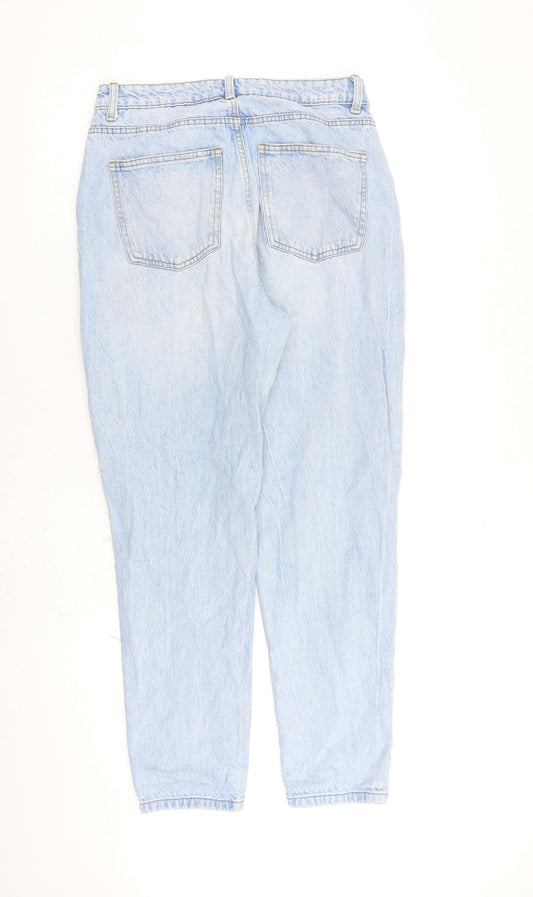 Denim & Co. Womens Blue Cotton Tapered Jeans Size 12 L28 in Regular Zip