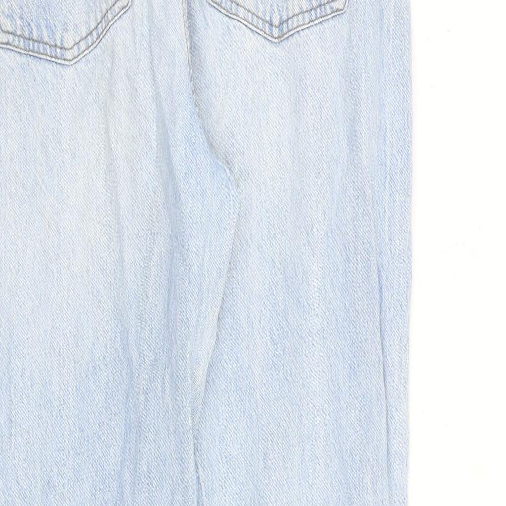 Denim & Co. Womens Blue Cotton Tapered Jeans Size 12 L28 in Regular Zip