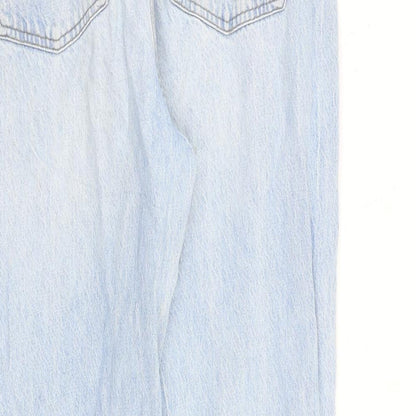 Denim & Co. Womens Blue Cotton Tapered Jeans Size 12 L28 in Regular Zip