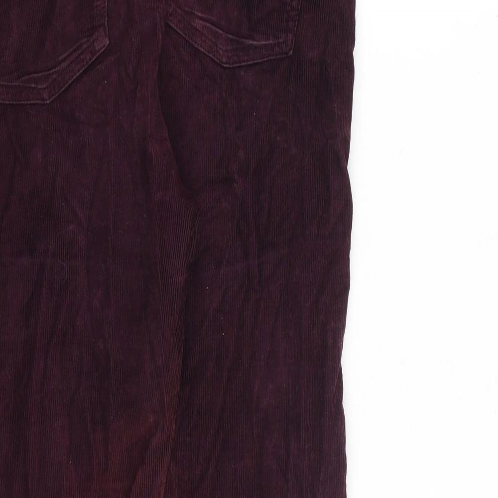 Topshop Womens Red Cotton Trousers Size 28 in L30 in Regular Zip