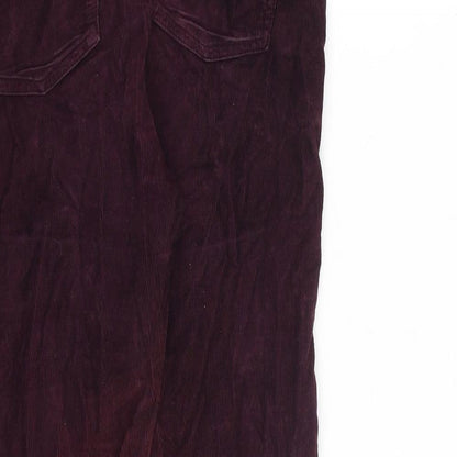 Topshop Womens Red Cotton Trousers Size 28 in L30 in Regular Zip