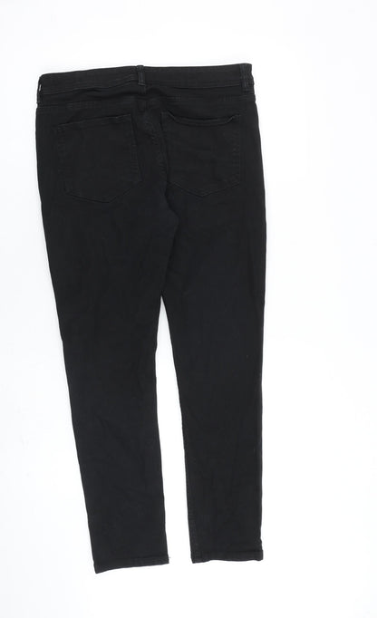Denim & Co. Mens Black Cotton Straight Jeans Size 32 in L30 in Regular Button