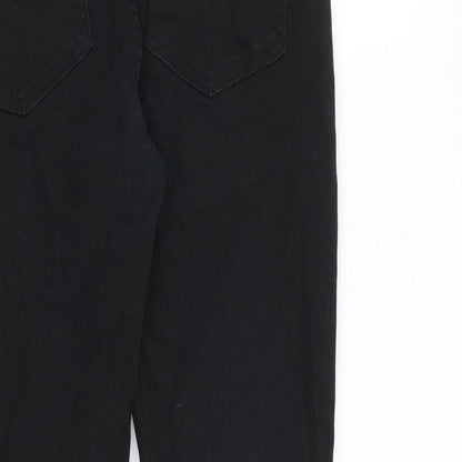 Denim & Co. Mens Black Cotton Straight Jeans Size 32 in L30 in Regular Button