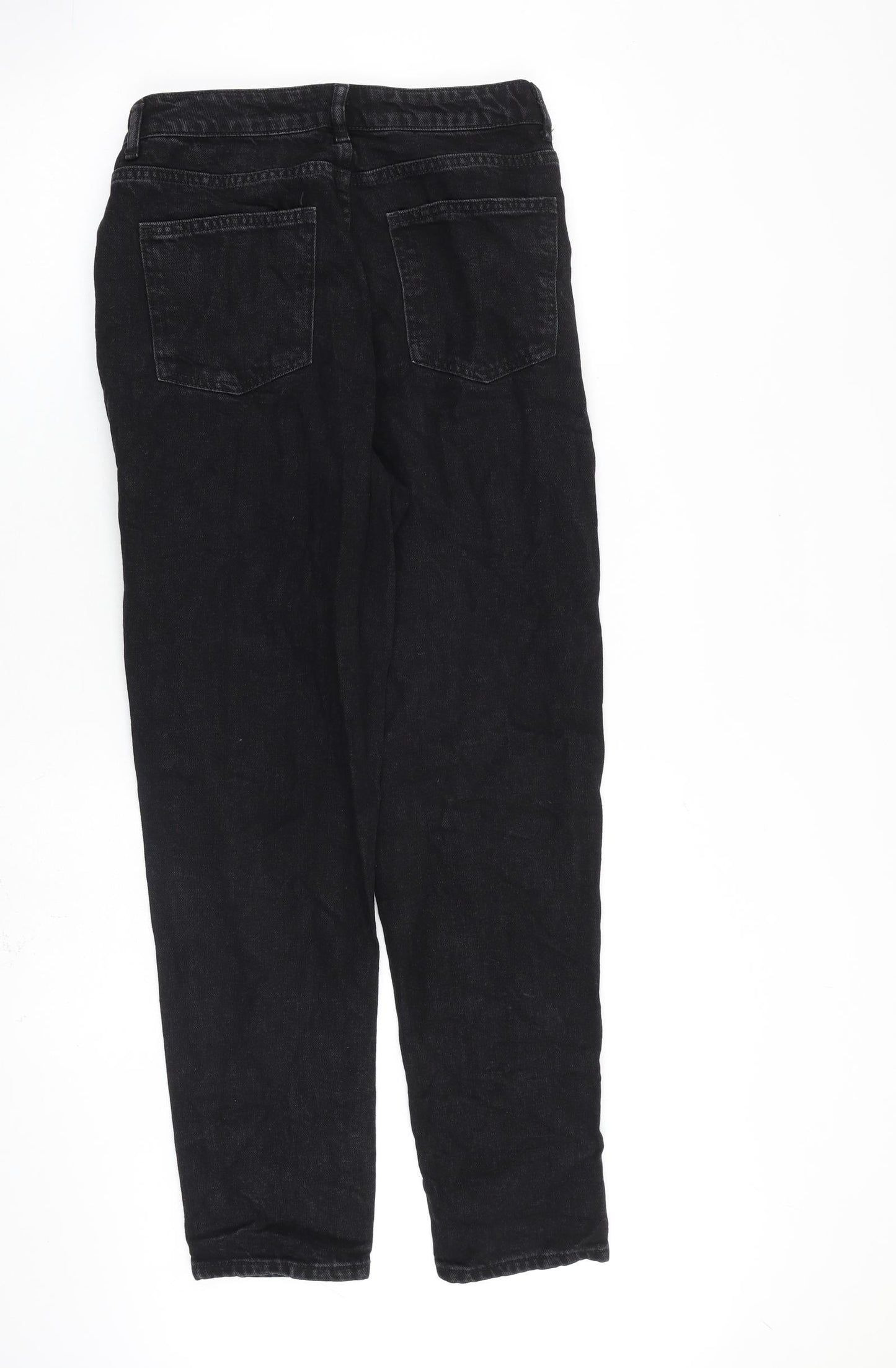 Denim & Co. Womens Black Cotton Tapered Jeans Size 10 L28 in Regular Zip