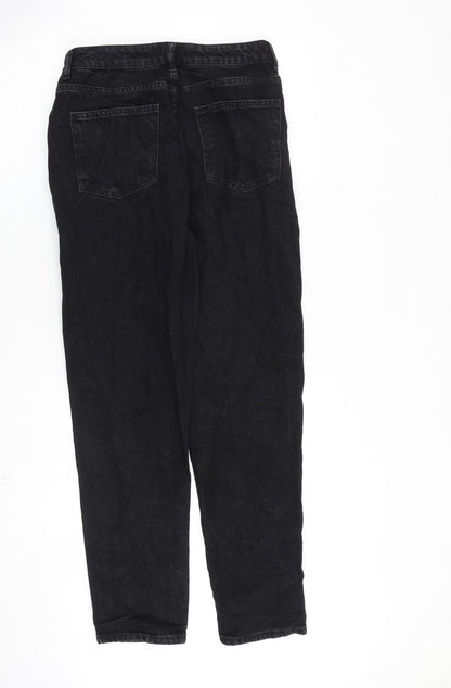 Denim & Co. Womens Black Cotton Tapered Jeans Size 10 L28 in Regular Zip