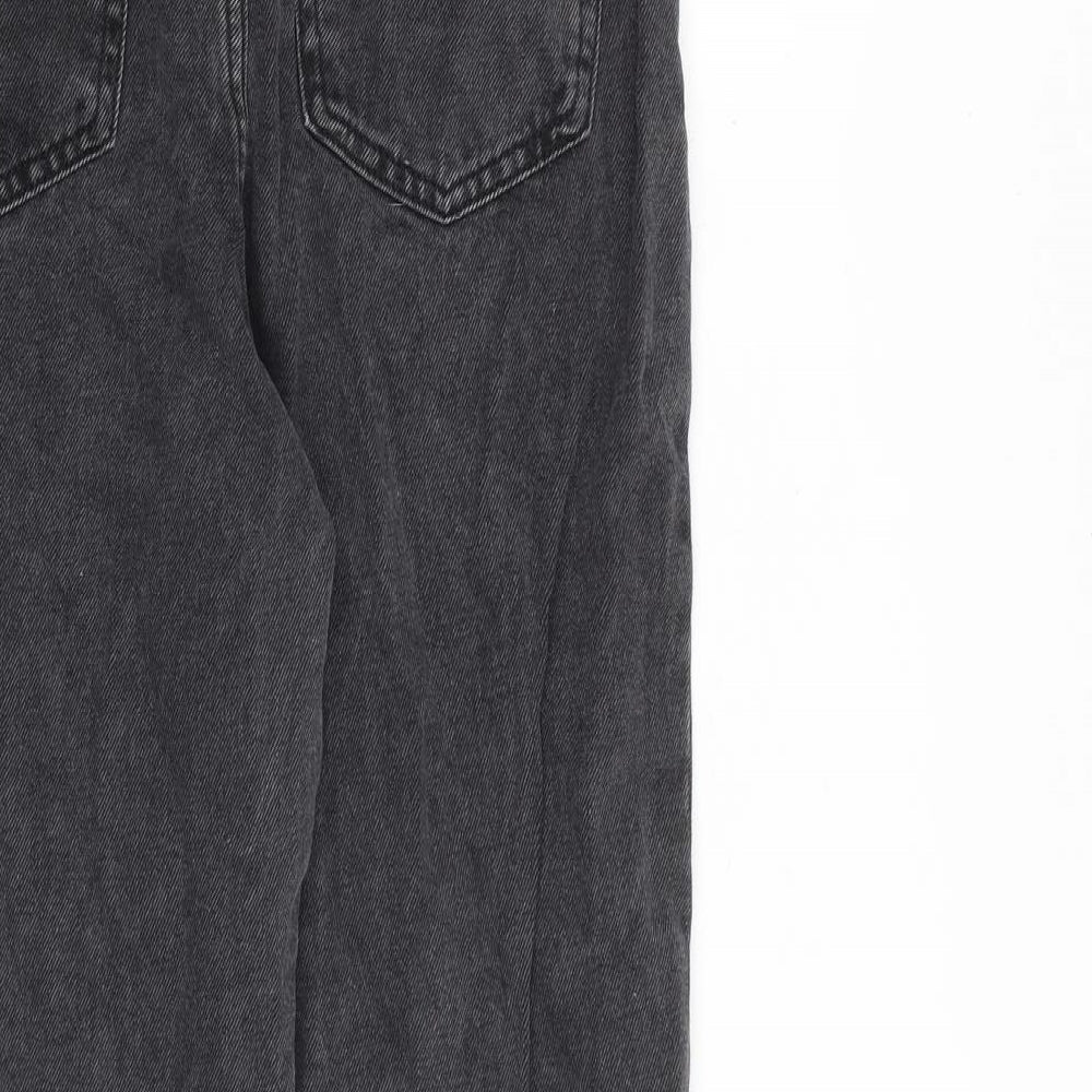 Denim & Co. Womens Grey Cotton Tapered Jeans Size 8 L26 in Regular Zip