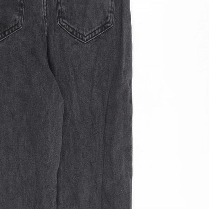 Denim & Co. Womens Grey Cotton Tapered Jeans Size 8 L26 in Regular Zip