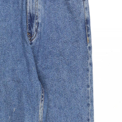 Zara Womens Blue Cotton Tapered Jeans Size 8 L28 in Regular Zip